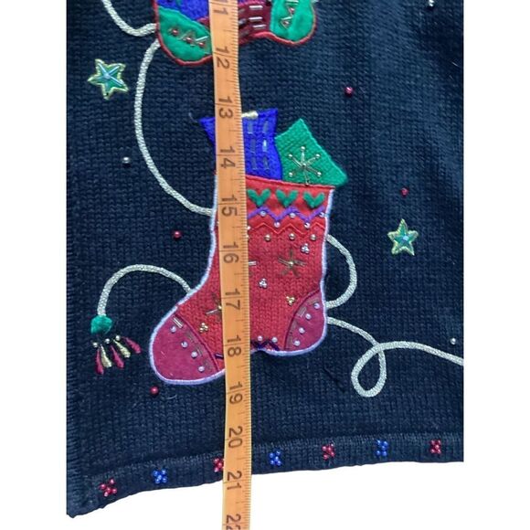 Designer Studio Original Christmas Full Zipper Sweater Petit Large - Picture 6 of 8